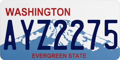 WA license plate AYZ2275