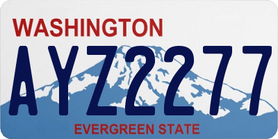 WA license plate AYZ2277