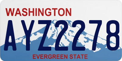 WA license plate AYZ2278