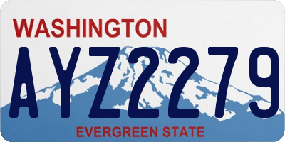 WA license plate AYZ2279