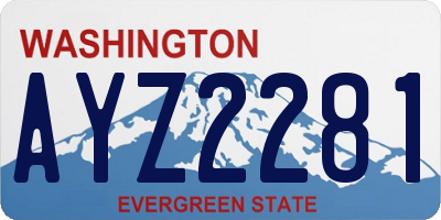 WA license plate AYZ2281