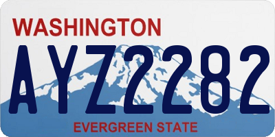 WA license plate AYZ2282