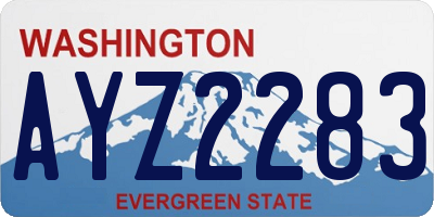 WA license plate AYZ2283