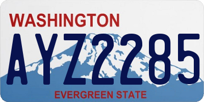 WA license plate AYZ2285