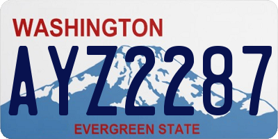 WA license plate AYZ2287