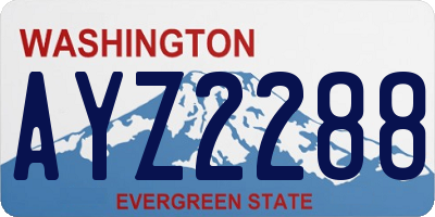 WA license plate AYZ2288