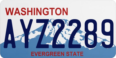 WA license plate AYZ2289