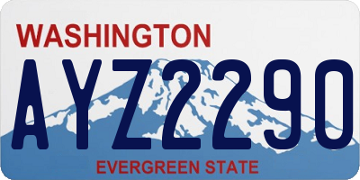 WA license plate AYZ2290