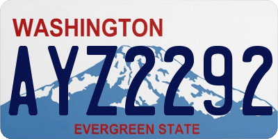 WA license plate AYZ2292