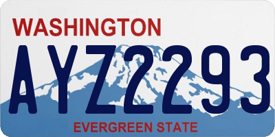 WA license plate AYZ2293