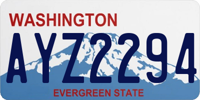 WA license plate AYZ2294