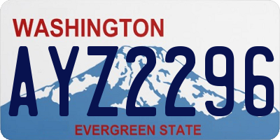 WA license plate AYZ2296