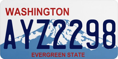 WA license plate AYZ2298