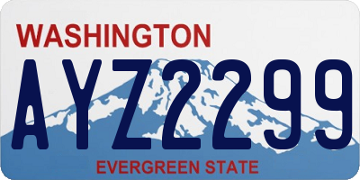 WA license plate AYZ2299