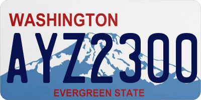 WA license plate AYZ2300