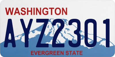 WA license plate AYZ2301