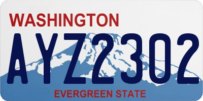 WA license plate AYZ2302