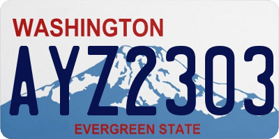 WA license plate AYZ2303