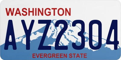 WA license plate AYZ2304