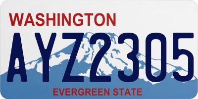 WA license plate AYZ2305