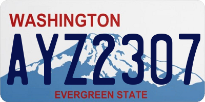 WA license plate AYZ2307