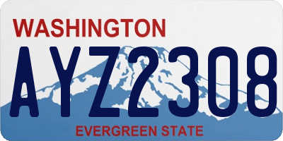 WA license plate AYZ2308