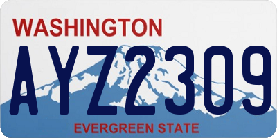 WA license plate AYZ2309