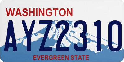 WA license plate AYZ2310