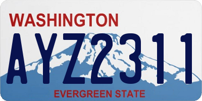 WA license plate AYZ2311