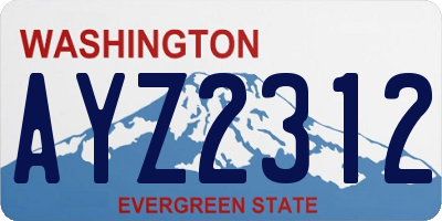 WA license plate AYZ2312