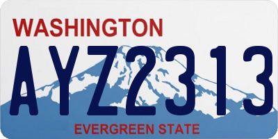 WA license plate AYZ2313