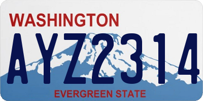 WA license plate AYZ2314