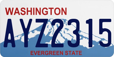 WA license plate AYZ2315