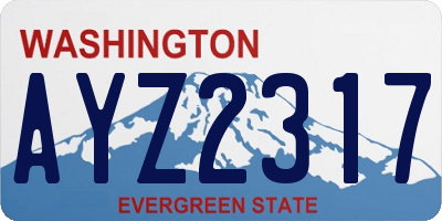 WA license plate AYZ2317