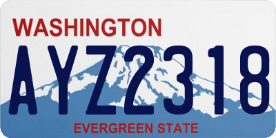 WA license plate AYZ2318