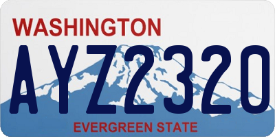 WA license plate AYZ2320