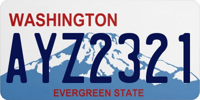 WA license plate AYZ2321