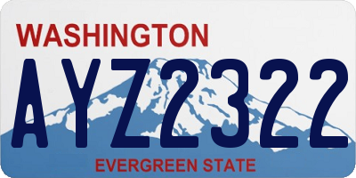 WA license plate AYZ2322