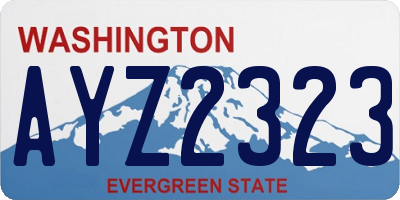 WA license plate AYZ2323