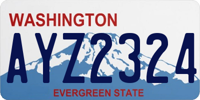 WA license plate AYZ2324