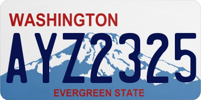 WA license plate AYZ2325