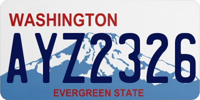 WA license plate AYZ2326