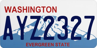 WA license plate AYZ2327