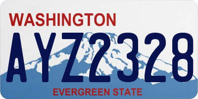 WA license plate AYZ2328