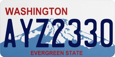 WA license plate AYZ2330