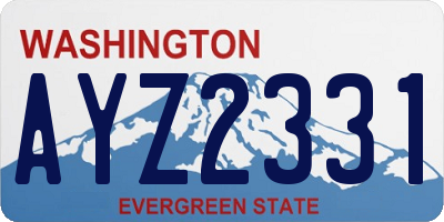 WA license plate AYZ2331