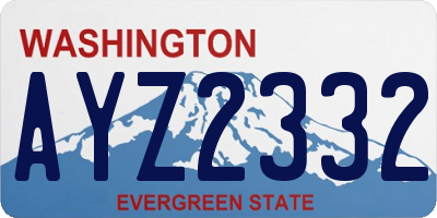 WA license plate AYZ2332