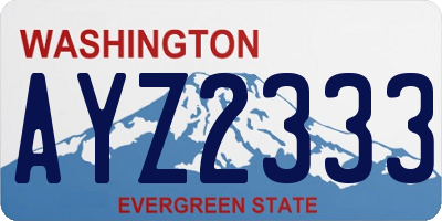 WA license plate AYZ2333