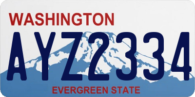 WA license plate AYZ2334