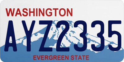 WA license plate AYZ2335